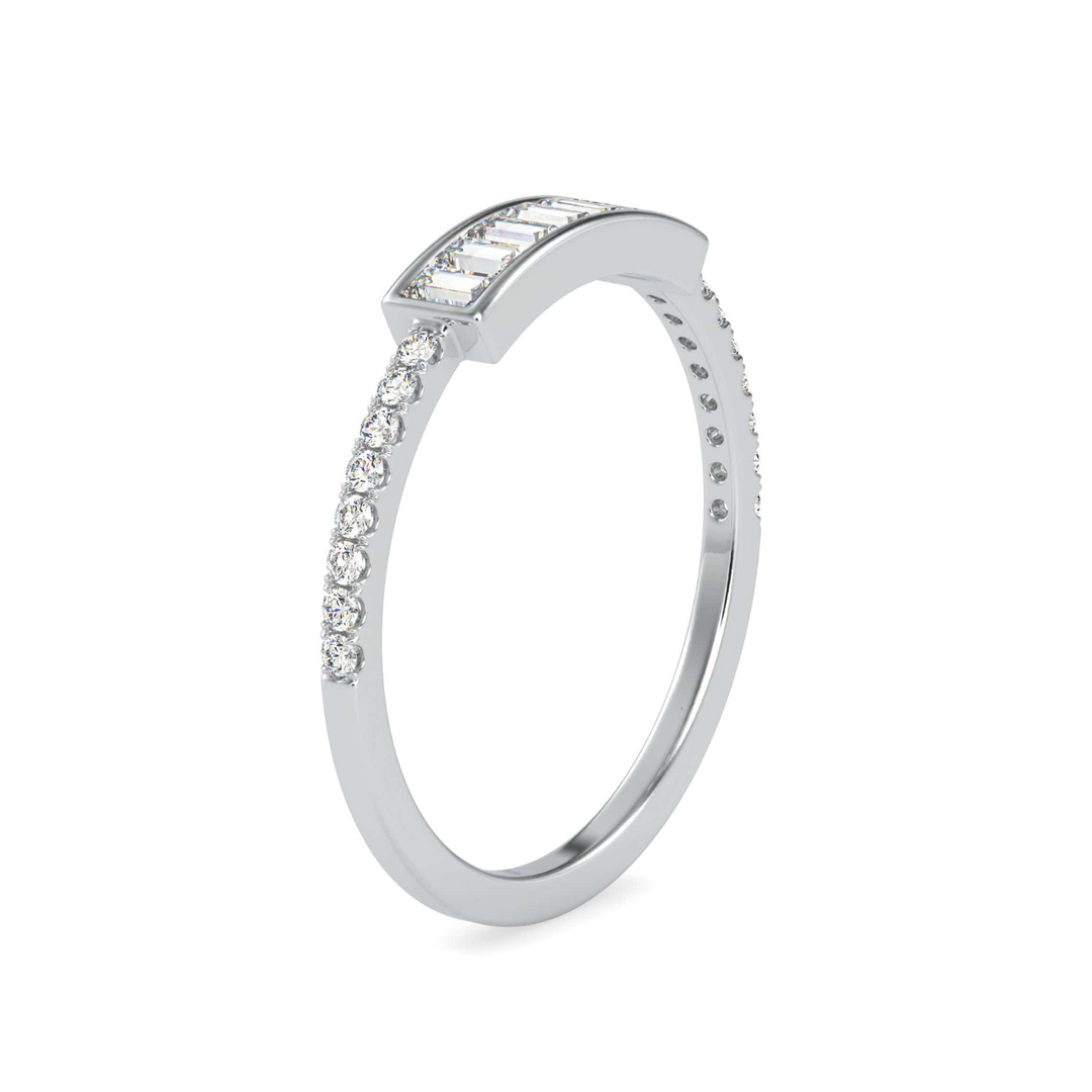 1.8 Carat Baguette Cut Moissanite Ring in White Gold