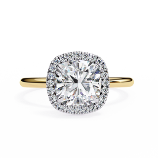 2 Carat Cusion Cut Halo Engagement Ring In White Gold