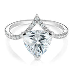 Load image into Gallery viewer, 2 Carat Trillion Shape Moissanite Curved Engagement Ring in White Gold
