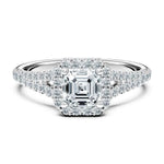Load image into Gallery viewer, 2 Carat Asscher Cut Split Shank Moissanite Ring in White Gold
