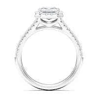 2 Carat Asscher Cut Split Shank Moissanite Ring in White Gold