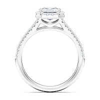 2 Carat Asscher Cut Split Shank Moissanite Ring in White Gold