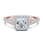 Load image into Gallery viewer, 2 Carat Asscher Cut Split Shank Moissanite Ring in White Gold
