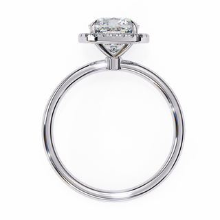 2 Carat Cusion Cut Halo Engagement Ring In White Gold