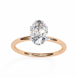 Load image into Gallery viewer, 2 carat oval moissanite solitaire Ring In Rose Gold
