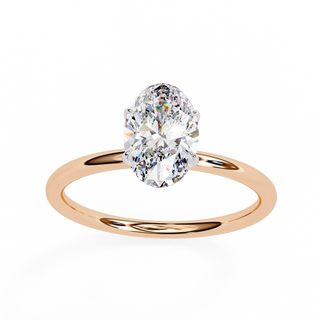 2 carat oval moissanite solitaire Ring In Rose Gold