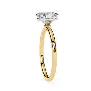 2 carat oval moissanite solitaire Ring In Yellow Gold