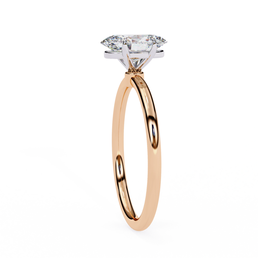 2 carat oval moissanite solitaire Ring In Rose Gold