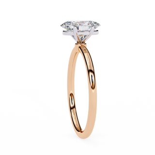 2 carat oval moissanite solitaire Ring In Rose Gold