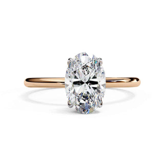 2 Ct Oval Moissanite Solitaire Engagement Ring Silver