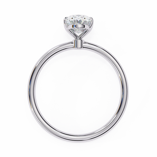 2 carat oval moissanite solitaire Ring In White Gold