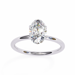 Load image into Gallery viewer, 2 carat oval moissanite solitaire Ring In White Gold
