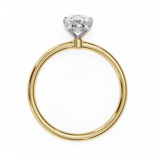 2 carat oval moissanite solitaire Ring In Yellow Gold