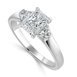 Load image into Gallery viewer, 2 Carat Radiant Cut Three Stone Moissanite Ring in White Gold
