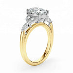 Load image into Gallery viewer, 3.50 Carat Oval and Marquise Cut 7 Stone Moissanite Ring in Yellow Gold
