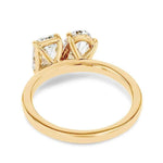 Load image into Gallery viewer, 3.80 Ct Moissanite Emerald and Oval Toi Et Moi Ring in Yellow Gold
