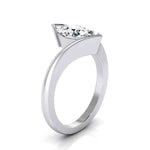 Load image into Gallery viewer, 3 Carat Marquise Cut Moissanite Bypass Solitaire Ring In White Gold
