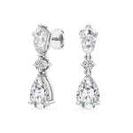 Load image into Gallery viewer, 4.50 Carat Fancy Shape Moissanite Dangle Earrings In White Gold
