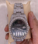 Load image into Gallery viewer, Close Up View Of Iced Out Moissanite Watch
