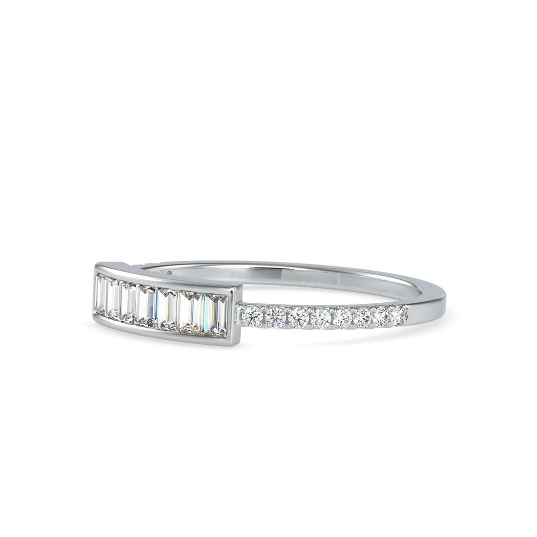 1.8 Carat Baguette Cut Moissanite Ring in White Gold