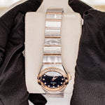 Load image into Gallery viewer, Close Up View Of Blue Dial plain constellation watches for women
