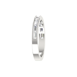 2.2 Carat Baguette Cut Moissanite Half Eternity Band in White Gold