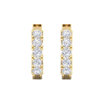 Load image into Gallery viewer, 0.80 Carat Round Shaped 5 Stone Moissanite Hoop Earring for Men's
