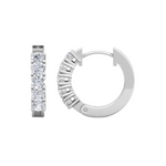 Load image into Gallery viewer, 0.80 Carat Round Shaped 5 Stone Moissanite Hoop Earring for Men's
