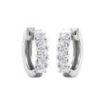 Load image into Gallery viewer, 0.80 Carat Round Shaped 5 Stone Moissanite Hoop Earring for Men's

