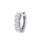Load image into Gallery viewer, 0.80 Carat Round Shaped 5 Stone Moissanite Hoop Earring for Men's
