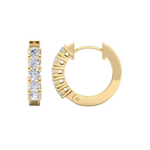 Load image into Gallery viewer, 0.80 Carat Round Shaped 5 Stone Moissanite Hoop Earring for Men's
