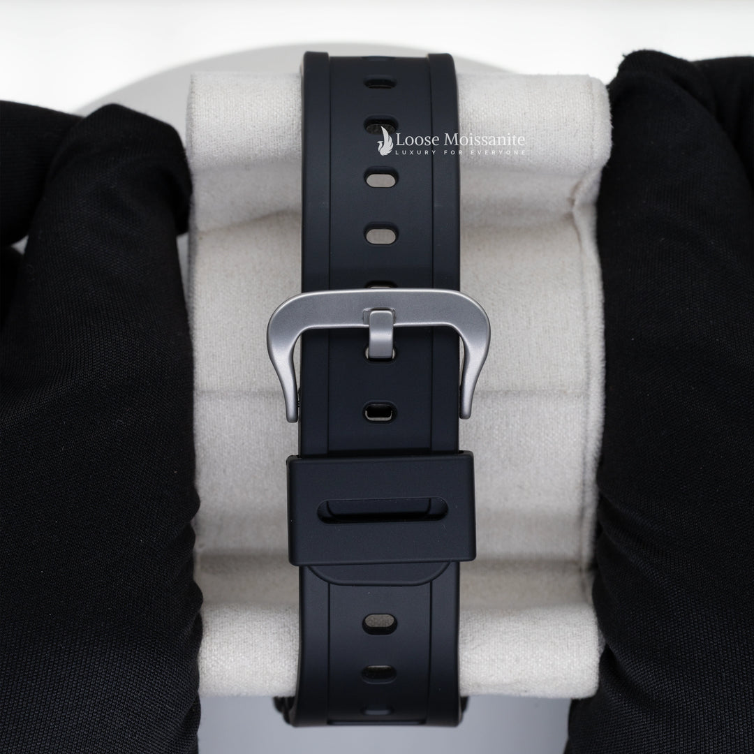 Back View Of Luxury Moissanite Rubber Strap GA-2100 Watch