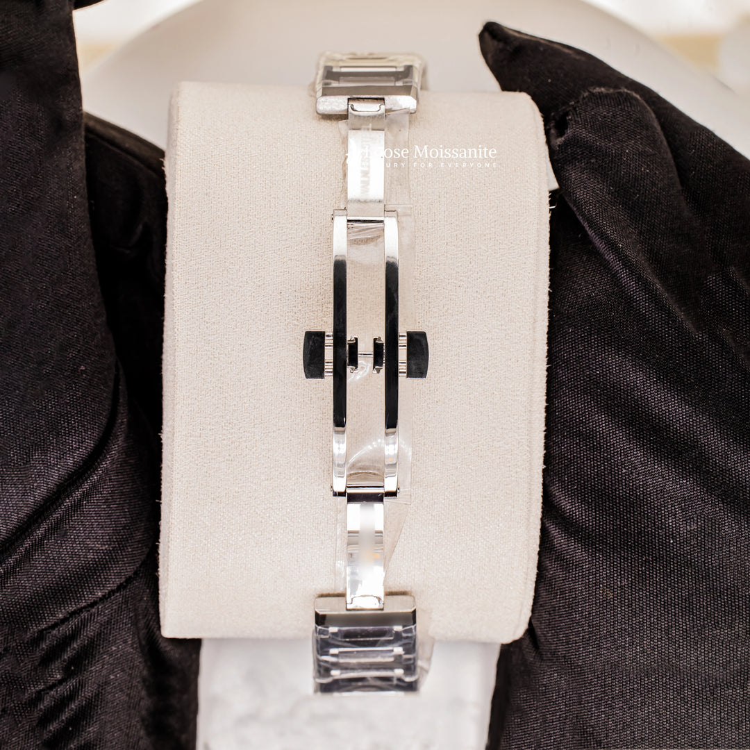 Back View Of Black Dial Stainless Steel Ladies Watch