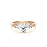 Load image into Gallery viewer, 1 Ct Round Cut Moissanite Five Stone Engagement Ring In White Gold
