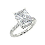 Load image into Gallery viewer, 1.50 Carat Radiant Shape Hidden Halo Moissanite Ring in White Gold
