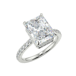 1.5 Carat Hidden Halo Radiant Cut Ring in White Gold