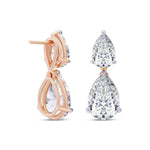 Load image into Gallery viewer, 7 Carat Pear Shaped Moissanite Earrings in Rose Gold

