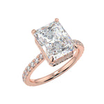 Load image into Gallery viewer, 1.50 Carat Radiant Shape Hidden Halo Moissanite Ring in White Gold
