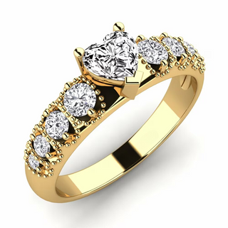 1.3 Carat Heart Shape Moissanite Anniversary Ring in Rose Gold