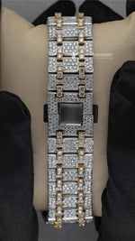 Load image into Gallery viewer, Back Side of AP Moissanite Hip Hop Watch | 41 MM | Yellow Gold Tone
