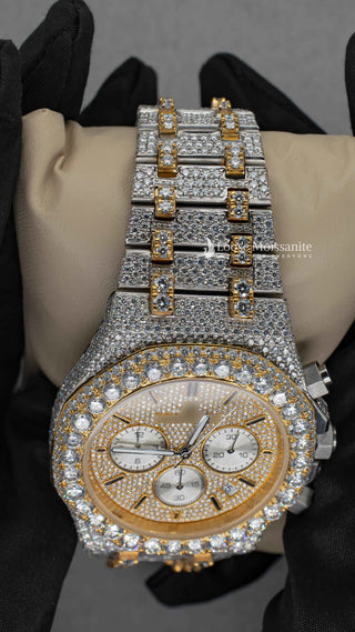 AP Moissanite Hip Hop Watch | 41 MM | Yellow Gold Tone