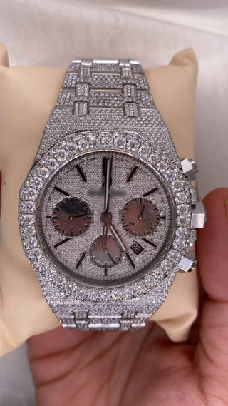 AP Iced Out Moissanite Watch For Mens