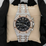 Load image into Gallery viewer, Front View Of AP Royal Oak Moissanite Watch | 41 Mm | Rose Gold Tone
