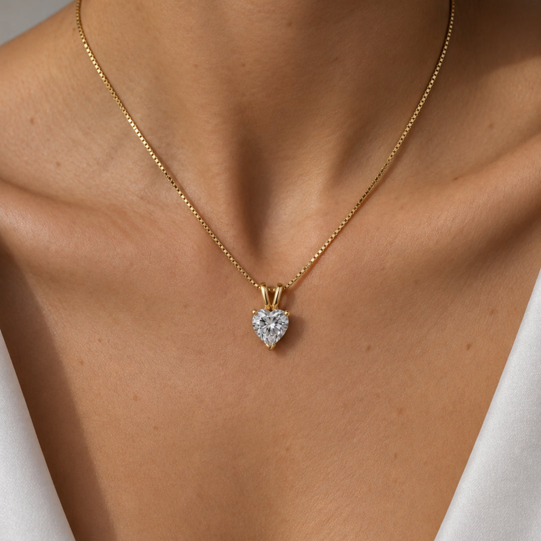 Heart Shaped Solitaire Necklace