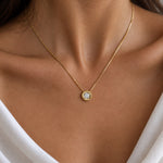 Load image into Gallery viewer, Round Two Tone Bezel Pendant

