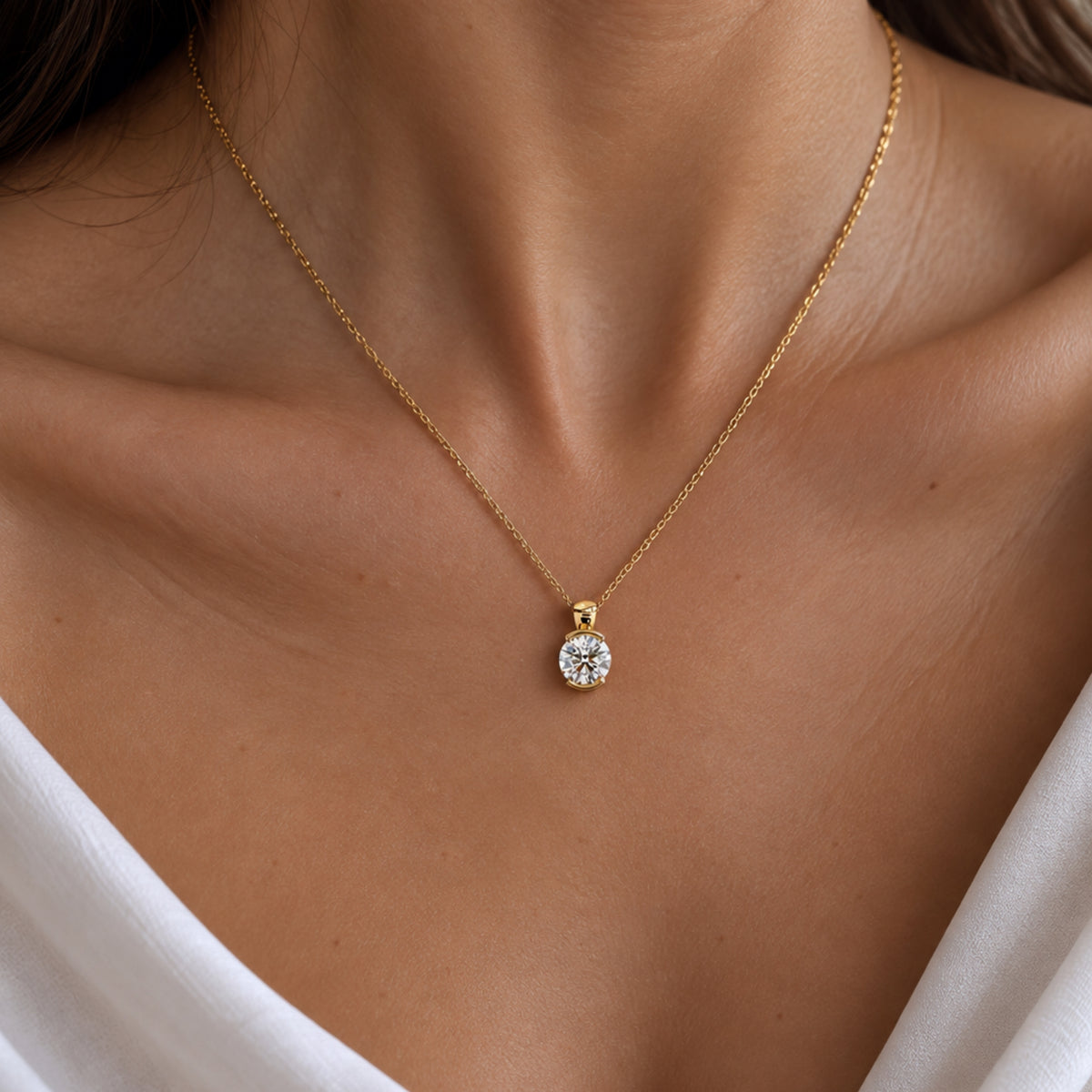 Round bezel set pendant