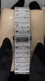 Load image into Gallery viewer, Back Side View of Arabic Dial Moissanite Square Watch  41 MM
