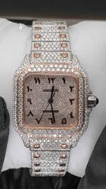 Load image into Gallery viewer, Front View of Arabic Dial Moissanite Watch For Women | 36 MM
