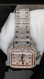 Load image into Gallery viewer, Close up view of Arabic Dial Moissanite Watch For Women | 36 MM
