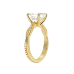 Load image into Gallery viewer, 1.50 Carat Asscher Cut Twisted Moissanite Ring in Yellow Gold
